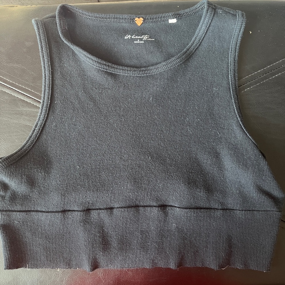 pacsun black crop tank